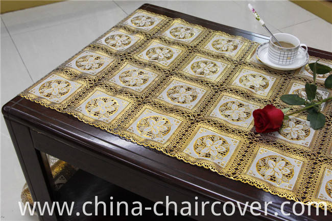 50cm Width Vinyl PVC Gold Lace Table Placemat in Roll